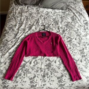 Barbie pink cropped polo long sleeve vest